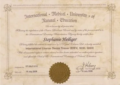 Zertifikat von Stephanie Heiliger