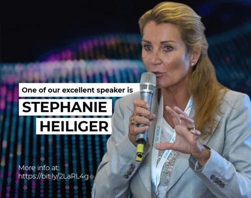 Stephanie Heiliger als Rednerin auf der Bühne