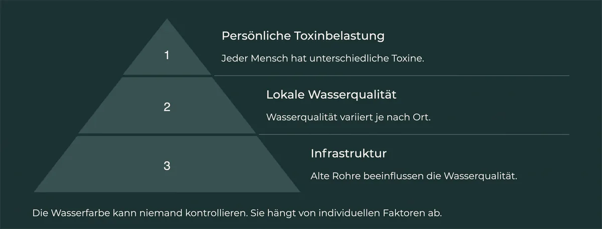 Individuelle Wasserveränderungen je nach persönlicher Toxinbelastung